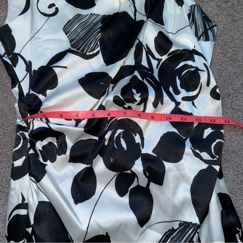 Maggy London One Shoulder Black and White Dress - Picture 5 of 6